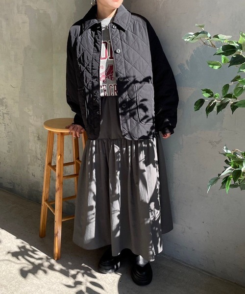 LOWRYS FARM（ローリーズファーム）の「エリキルティングブルゾン  987059（ブルゾン・レディース・アイボリー/ブラック/カーキ・FREE）」の10枚目の写真