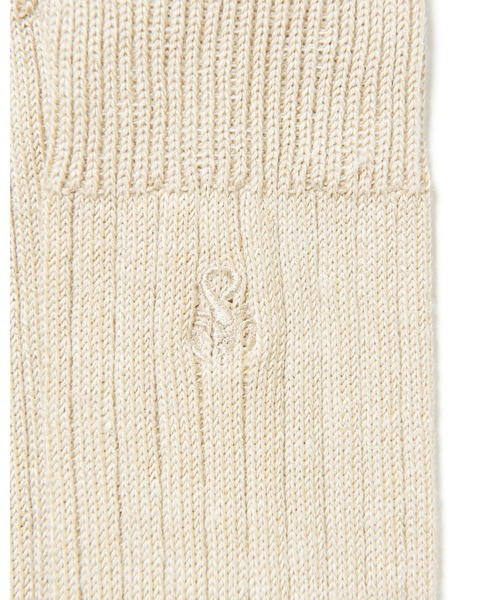 SOPHNET.（ソフネット）の「COTTON LINEN RIBBED SOCKS（ソックス/靴下・メンズ・ホワイト/ベージュ/ブラック・LARGE/MEDIUM）」の4枚目の写真