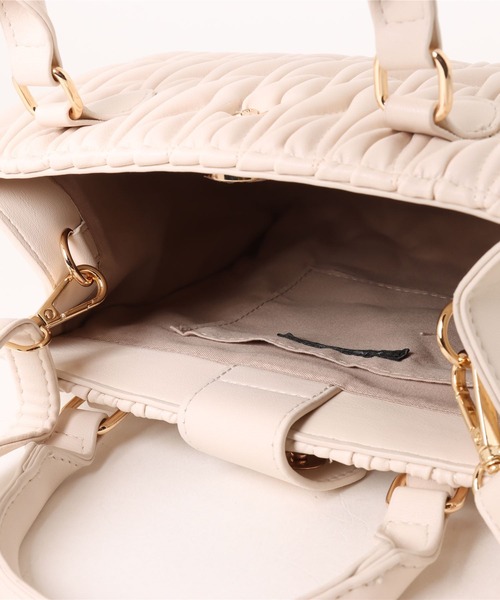 チャーム付きキルティングミニショルダー ピンク リアルスタイル REAL STYLE ショルダーバッグ キルティング