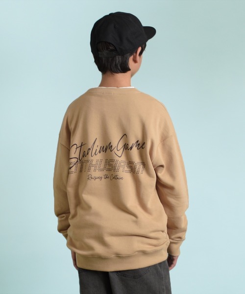 GLAZOS（グラソス）の「TC裏毛・クールバックロゴプリントトレーナー（スウェット・キッズ・グリーン系その他/ブルー/ベージュ/ブラック・140cm/150cm/160cm/170cm）」の2枚目の写真