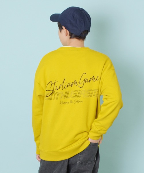 GLAZOS（グラソス）の「TC裏毛・クールバックロゴプリントトレーナー（スウェット・キッズ・グリーン系その他/ブルー/ベージュ/ブラック・140cm/150cm/160cm/170cm）」の3枚目の写真