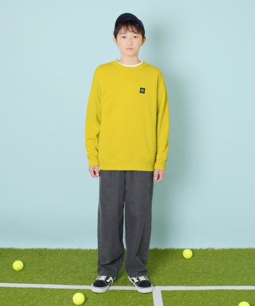 GLAZOS（グラソス）の「TC裏毛・クールバックロゴプリントトレーナー（スウェット・キッズ・グリーン系その他/ブルー/ベージュ/ブラック・140cm/150cm/160cm/170cm）」の6枚目の写真