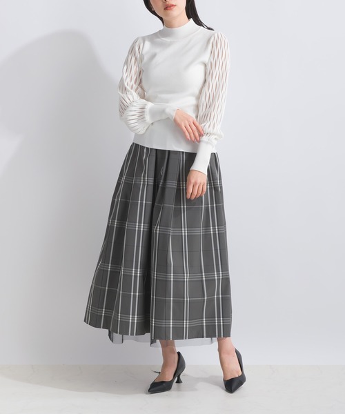 PICCIN（ピッチン）の「【WEB限定】リバーシブルチェック柄スカート（スカート・レディース・オフホワイト/ブラック・S/M/L）」の7枚目の写真