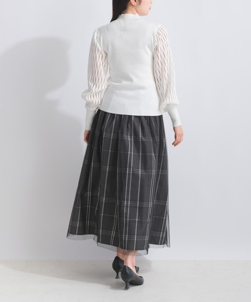 PICCIN（ピッチン）の「【WEB限定】リバーシブルチェック柄スカート（スカート・レディース・オフホワイト/ブラック・S/M/L）」の11枚目の写真