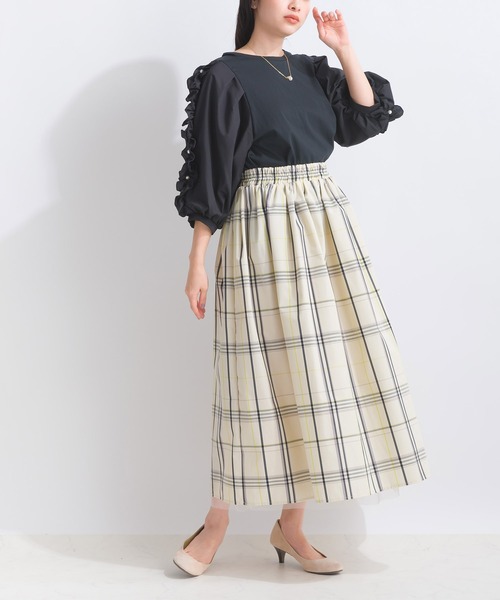 PICCIN（ピッチン）の「【WEB限定】リバーシブルチェック柄スカート（スカート・レディース・オフホワイト/ブラック・S/M/L）」の22枚目の写真