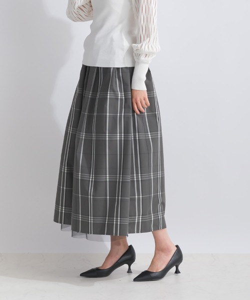 PICCIN（ピッチン）の「【WEB限定】リバーシブルチェック柄スカート（スカート・レディース・オフホワイト/ブラック・S/M/L）」の3枚目の写真