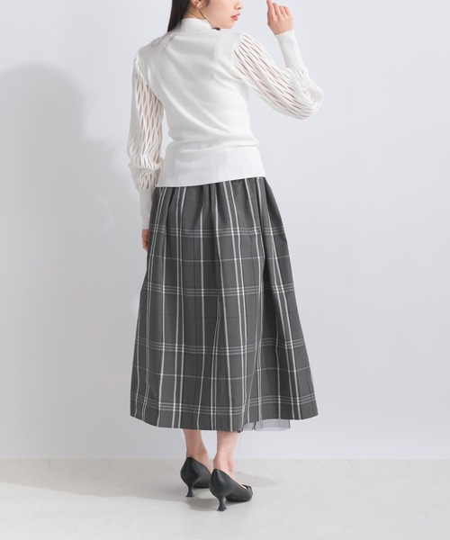 PICCIN（ピッチン）の「【WEB限定】リバーシブルチェック柄スカート（スカート・レディース・オフホワイト/ブラック・S/M/L）」の8枚目の写真