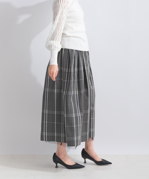 PICCIN（ピッチン）の「【WEB限定】リバーシブルチェック柄スカート（スカート・レディース・オフホワイト/ブラック・S/M/L）」の5枚目の写真