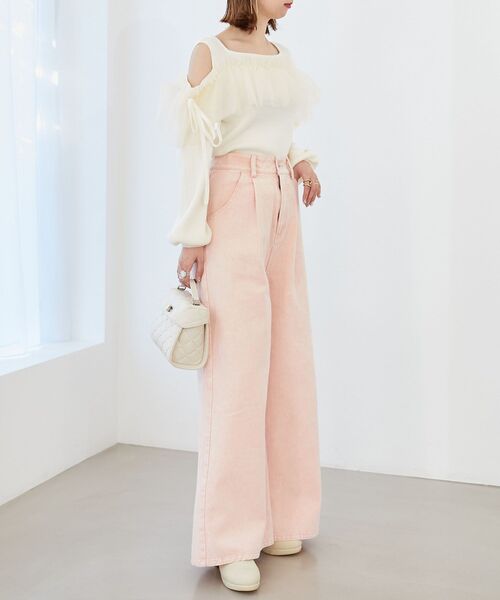 MAJESTIC LEGON（マジェスティックレゴン）の「タックワイドデニム（デニムパンツ・レディース・ピンク/ブラック/ブルー・MEDIUM/SMALL）」の20枚目の写真