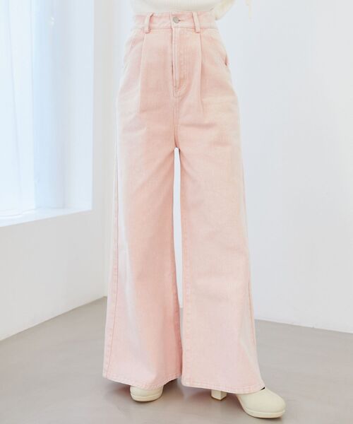 MAJESTIC LEGON（マジェスティックレゴン）の「タックワイドデニム（デニムパンツ・レディース・ピンク/ブラック/ブルー・MEDIUM/SMALL）」の17枚目の写真