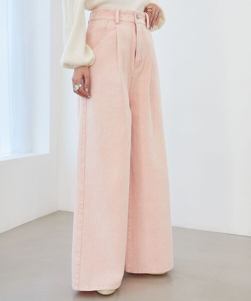 MAJESTIC LEGON（マジェスティックレゴン）の「タックワイドデニム（デニムパンツ・レディース・ピンク/ブラック/ブルー・MEDIUM/SMALL）」の16枚目の写真