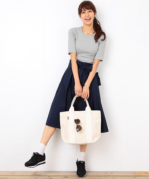 B:MING by BEAMS(ビーミングバイビームス)の「<InRed 9月号掲載>ビーミング by ビームス / テレコ5分袖TOPS(Tシャツ/カットソー・レディース・オフホワイト/ライトグレー/ネイビー・ONE SIZE)」の15枚目の写真