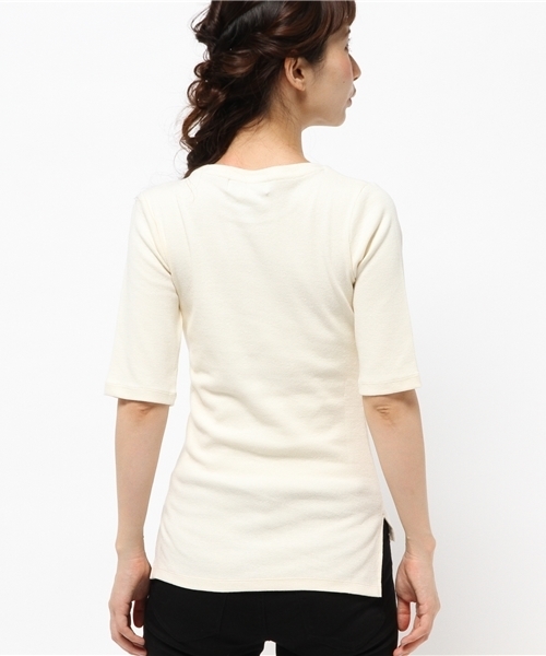B:MING by BEAMS(ビーミングバイビームス)の「<InRed 9月号掲載>ビーミング by ビームス / テレコ5分袖TOPS(Tシャツ/カットソー・レディース・オフホワイト/ライトグレー/ネイビー・ONE SIZE)」の10枚目の写真