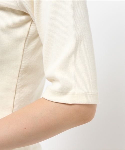 B:MING by BEAMS(ビーミングバイビームス)の「<InRed 9月号掲載>ビーミング by ビームス / テレコ5分袖TOPS(Tシャツ/カットソー・レディース・オフホワイト/ライトグレー/ネイビー・ONE SIZE)」の5枚目の写真