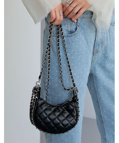 Re:EDIT（リエディ）の「[2024SS COLLECTION]キルトステッチショルダーバッグ（ショルダーバッグ・レディース・ブルー/ブラック/キャメル/ホワイト・FREE）」の3枚目の写真