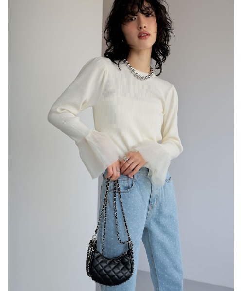 Re:EDIT（リエディ）の「[2024SS COLLECTION]キルトステッチショルダーバッグ（ショルダーバッグ・レディース・ブルー/ブラック/キャメル/ホワイト・FREE）」の5枚目の写真