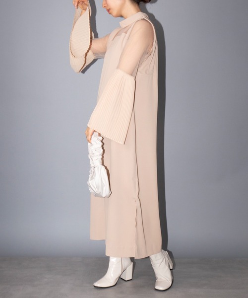 MAISON BREEZE reveur(メゾンブリーズレヴール)の「【MAISON BREEZE reveur】プリーツフレアースリーブドレスワンピース 結婚式 二次会 パーティー フォーマル オケージョン trc(ワンピース・レディース・ベージュ/ブラック/カーキ・FREE)」の11枚目の写真