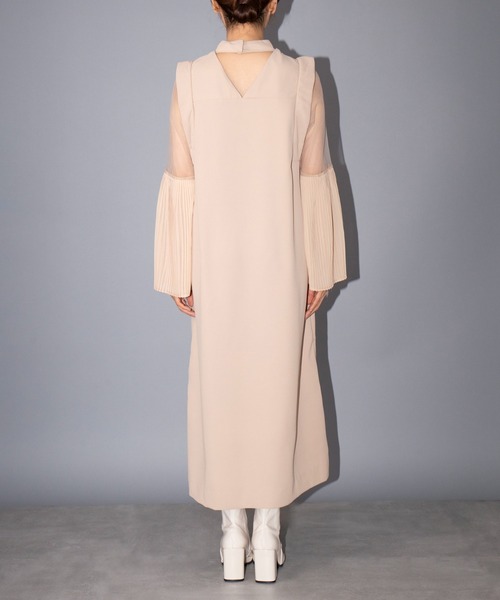 MAISON BREEZE reveur(メゾンブリーズレヴール)の「【MAISON BREEZE reveur】プリーツフレアースリーブドレスワンピース 結婚式 二次会 パーティー フォーマル オケージョン trc(ワンピース・レディース・ベージュ/ブラック/カーキ・FREE)」の13枚目の写真