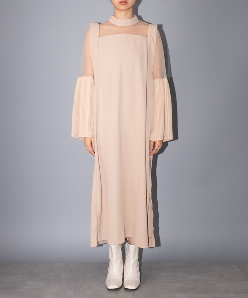 MAISON BREEZE reveur(メゾンブリーズレヴール)の「【MAISON BREEZE reveur】プリーツフレアースリーブドレスワンピース 結婚式 二次会 パーティー フォーマル オケージョン trc(ワンピース・レディース・ベージュ/ブラック/カーキ・FREE)」の14枚目の写真