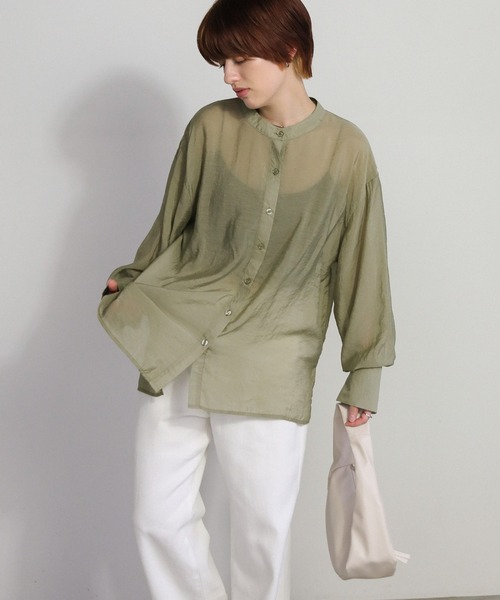 バンドカラーシアーシャツ（シャツ/ブラウス）｜select MOCA（セレクト