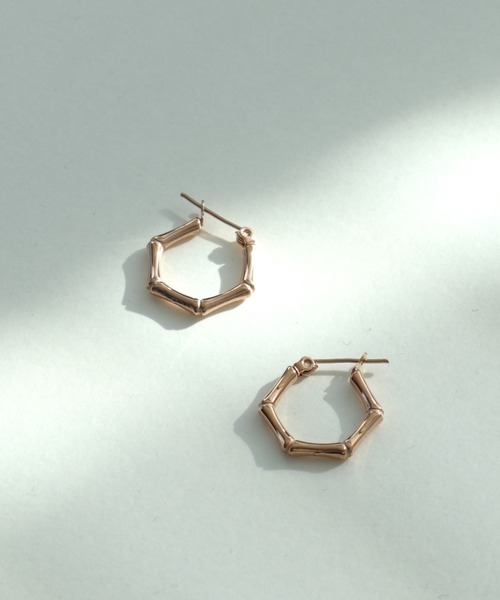 Three Four Time(スリーフォータイム)の「バンブーフープステンレスピアス(ピアス(両耳用)・レディース・ゴールド/ピンクゴールド/シルバー・FREE)」の6枚目の写真