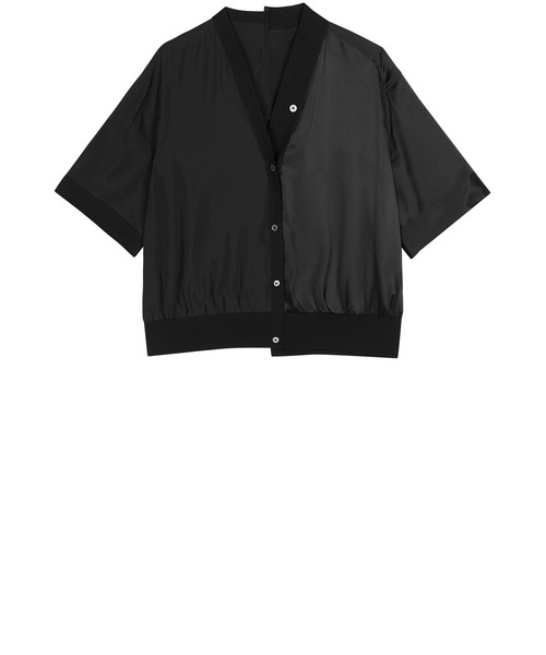 JNBY（ジェーエヌビーワイ）の「V-neck Splice Re-work Cardigan（シャツ/ブラウス・レディース・ブラック/ベージュ・36/38/40）」の11枚目の写真