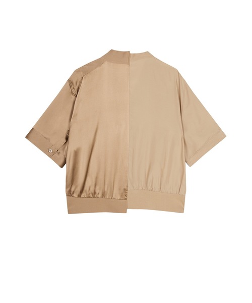 JNBY（ジェーエヌビーワイ）の「V-neck Splice Re-work Cardigan（シャツ/ブラウス・レディース・ブラック/ベージュ・36/38/40）」の3枚目の写真