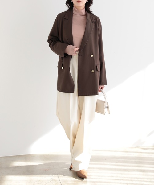 SUNFLOWER EIGHT（サンフラワーエイト）の「長袖シアートップスハイネック（Tシャツ/カットソー・レディース・ラベンダー/ネイビー/ホワイト/ブラック/チャコールグレー/ブルー/グリーン/ピンク/ライトグレー・M/L/LL）」の22枚目の写真