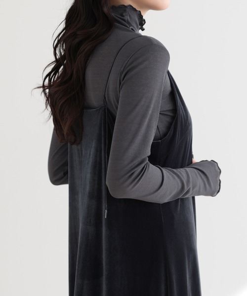 SUNFLOWER EIGHT（サンフラワーエイト）の「長袖シアートップスハイネック（Tシャツ/カットソー・レディース・ラベンダー/ネイビー/ホワイト/ブラック/チャコールグレー/ブルー/グリーン/ピンク/ライトグレー・M/L/LL）」の18枚目の写真