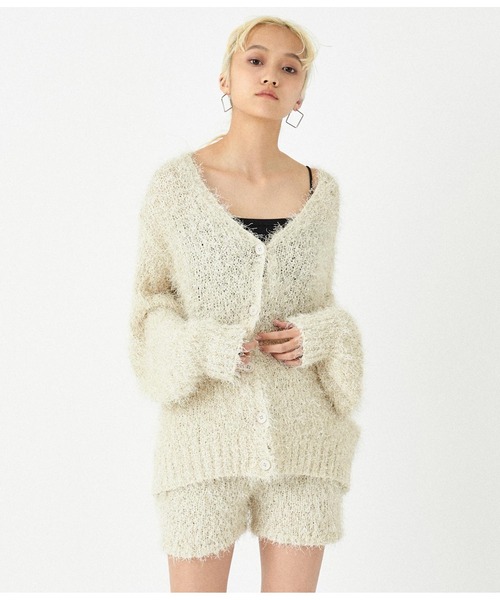 ANAP（アナップ）の「ファンシーヤーンラメニットカーディガン（カーディガン/ボレロ・レディース・ライトベージュ/ピンク/グレー/イエロー系その他・FREE）」の10枚目の写真