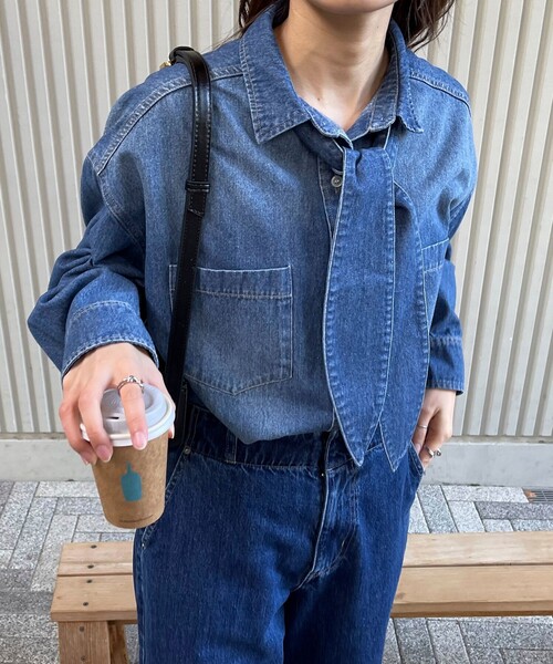 fredy emue（フレディエミュ）の「デニム2WAYボウタイシャツ（シャツ