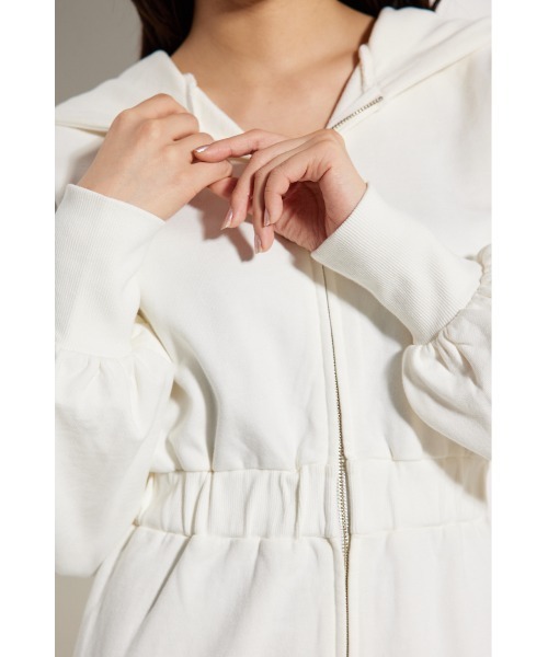 【フロントジップスウェットワンピース】 rienda（リエンダ）の「フロントジップスウェットワンピース 春