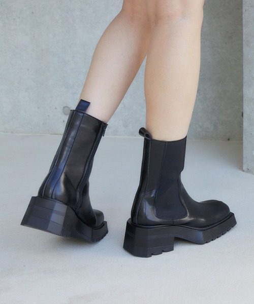 ENVYM（アンビー）の「サイドゴアブーツ（ブーツ・レディース・ブラック/アイボリー・23.0cm/24.0cm/25.0cm）」の7枚目の写真