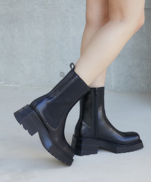 ENVYM（アンビー）の「サイドゴアブーツ（ブーツ・レディース・ブラック/アイボリー・23.0cm/24.0cm/25.0cm）」の8枚目の写真