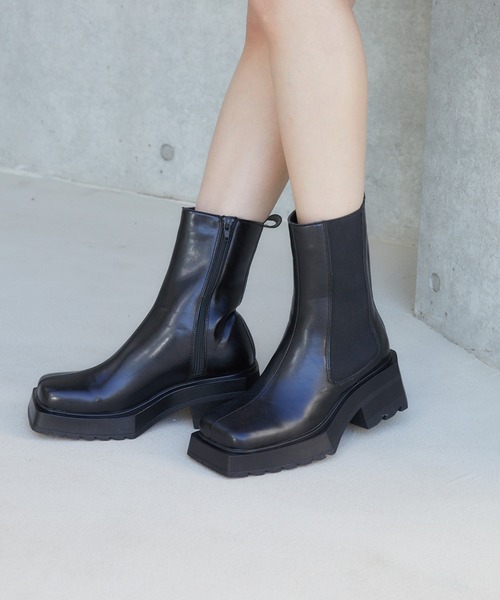 ENVYM（アンビー）の「サイドゴアブーツ（ブーツ・レディース・ブラック/アイボリー・23.0cm/24.0cm/25.0cm）」の9枚目の写真