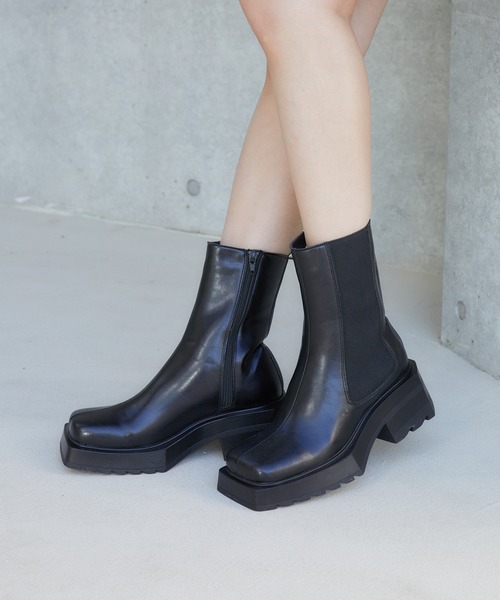 ENVYM（アンビー）の「サイドゴアブーツ（ブーツ・レディース・ブラック/アイボリー・23.0cm/24.0cm/25.0cm）」の10枚目の写真