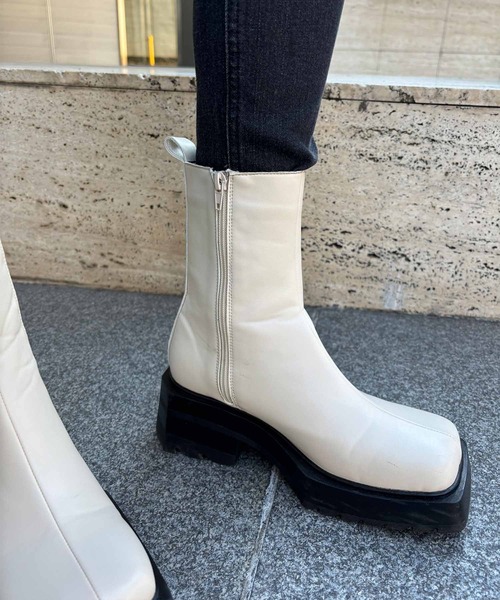 ENVYM（アンビー）の「サイドゴアブーツ（ブーツ・レディース・ブラック/アイボリー・23.0cm/24.0cm/25.0cm）」の15枚目の写真