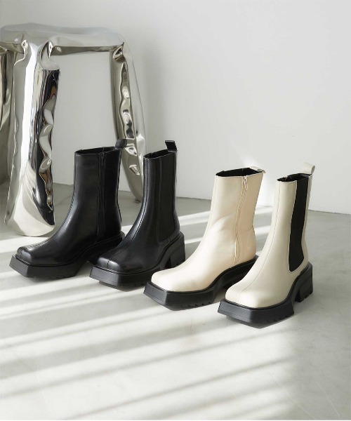 ENVYM（アンビー）の「サイドゴアブーツ（ブーツ・レディース・ブラック/アイボリー・23.0cm/24.0cm/25.0cm）」の16枚目の写真