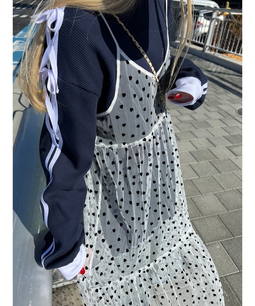 WC(ダブル シー)の「ハートチュールワンピース(ワンピース・レディース・ブラック/ホワイト・FREE)」の6枚目の写真