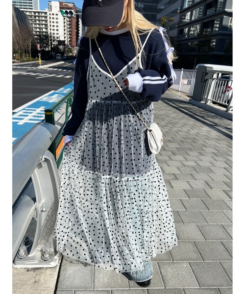 WC(ダブル シー)の「ハートチュールワンピース(ワンピース・レディース・ブラック/ホワイト・FREE)」の7枚目の写真