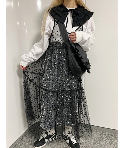 WC(ダブル シー)の「ハートチュールワンピース(ワンピース・レディース・ブラック/ホワイト・FREE)」の13枚目の写真