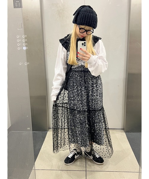 WC(ダブル シー)の「ハートチュールワンピース(ワンピース・レディース・ブラック/ホワイト・FREE)」の15枚目の写真
