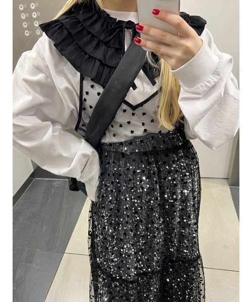 WC(ダブル シー)の「ハートチュールワンピース(ワンピース・レディース・ブラック/ホワイト・FREE)」の16枚目の写真
