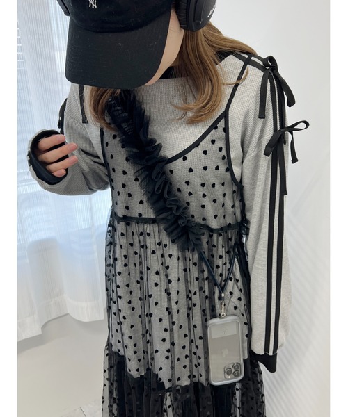WC(ダブル シー)の「ハートチュールワンピース(ワンピース・レディース・ブラック/ホワイト・FREE)」の17枚目の写真