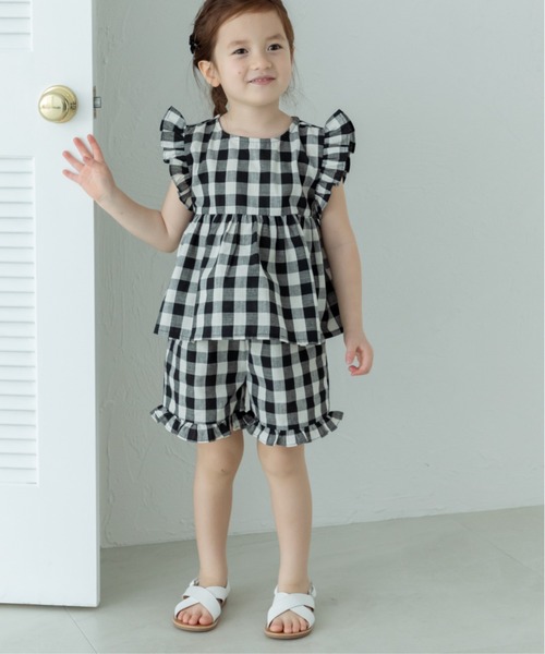 フリルブラウス ショートパンツ ガールズセットアップ