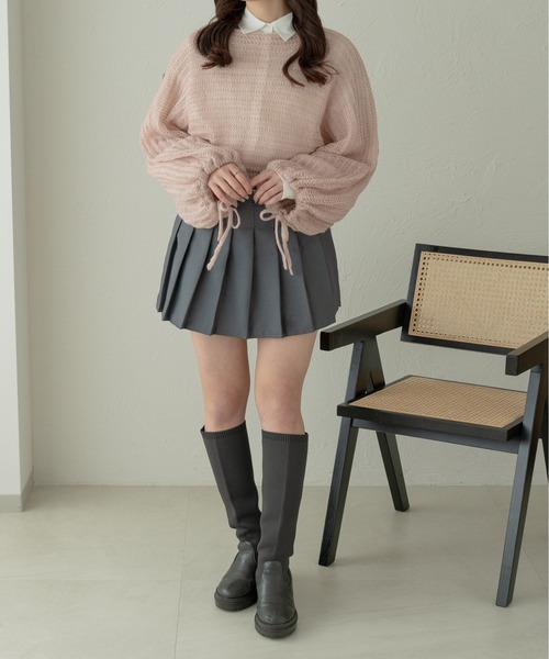 Ambre Neige(アンブルネージュ)の「2way透かし編みニットトップス/WEB/EC限定商品(ニット/セーター・レディース・ピンクベージュ/ライトブルー/アイボリー・FREE)」の11枚目の写真