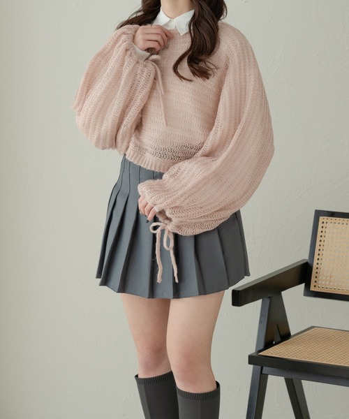 Ambre Neige(アンブルネージュ)の「2way透かし編みニットトップス/WEB/EC限定商品(ニット/セーター・レディース・ピンクベージュ/ライトブルー/アイボリー・FREE)」の13枚目の写真