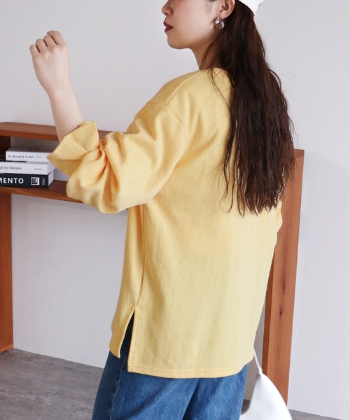 reca(レカ)の「【高身長さんにもオススメ!】ボリュームタックスリーブカットソー(Tシャツ/カットソー・レディース・アイボリー/ブラック/ミント/イエロー・FREE)」の5枚目の写真
