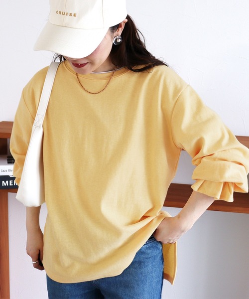 reca(レカ)の「【高身長さんにもオススメ!】ボリュームタックスリーブカットソー(Tシャツ/カットソー・レディース・アイボリー/ブラック/ミント/イエロー・FREE)」の7枚目の写真