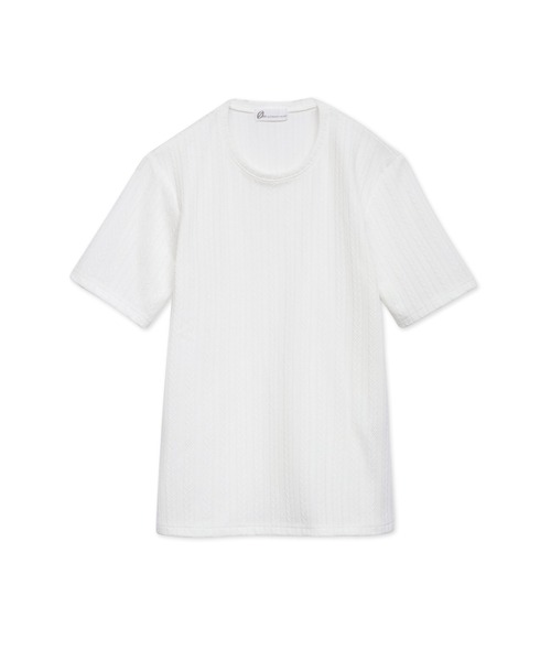 TORNADO MART（トルネードマート）の「ZERO by TORNADO MART∴ヘリンボンストライプJQ半袖クルーネックカットソー（Tシャツ/カットソー・メンズ・パープル系その他/ホワイト/ブルー系2・L/M/LL）」の21枚目の写真